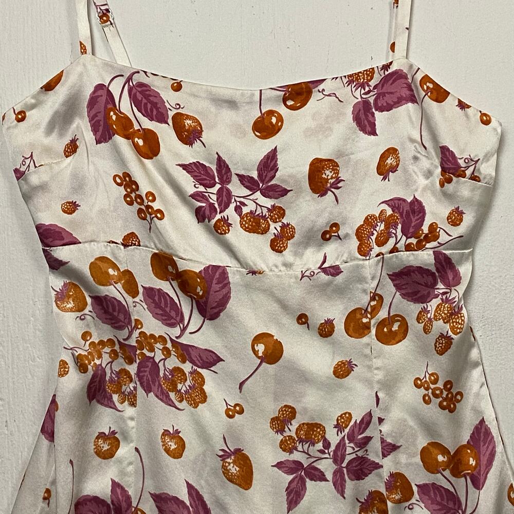 Reformation Jasmin Parfait Cherry 100% Silk Slip Mini Dress Size 0 - Picture 4 of 14